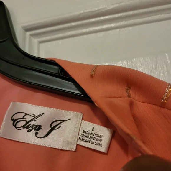 Eliza J Orange Asymmetrical Ruffled Wrap Dress - Picture 8 of 8